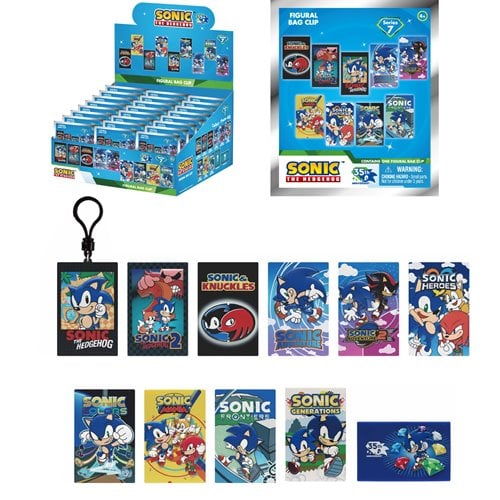 Sonic the Hedgehog Game Covers Series 7 3D Foam Bag Clip Display Case of 24