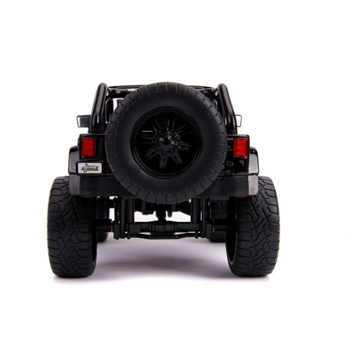 Just Trucks 2007 Jeep Wrangler Black and Pink Camo 1:24 Scale Die-Cast Metal Vehicle with Tire Rack