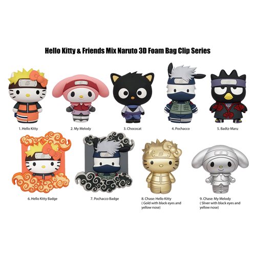 Hello Kitty x Naruto Figural Bag Clip Display Case