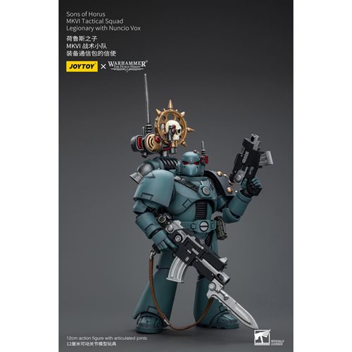 Joy Toy Warhammer 40,000 Sons of Horus MKVI Tactical Squad Legionary with Nuncio Vox 1:18 Scale Acti