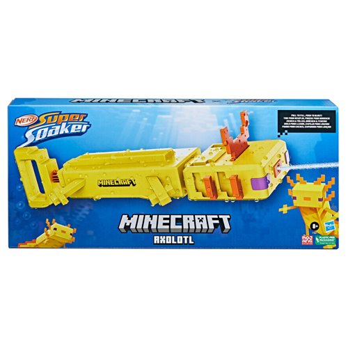 Minecraft Nerf Super Soaker Axolotl Water Blaster
