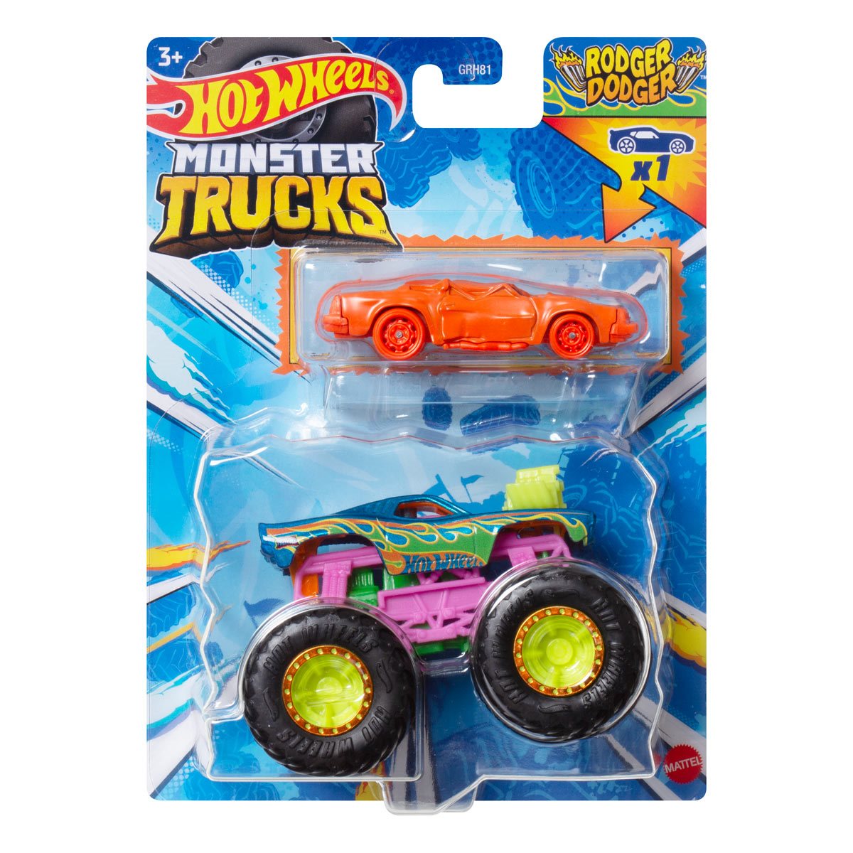 Hot Wheels 1:64 Collection Monster Truck With Extra Car (Styles May Vary) -  MTTGRH81