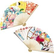 Vocaloid Hatsune Miku and Kagamine Twins Kimono Fan