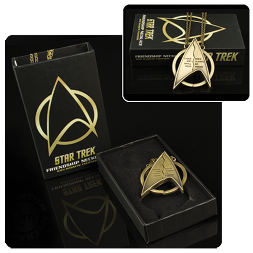 In QMX Box 2.5/" Tall w 2 Chains Mailed from USA Star Trek Friendship Necklace