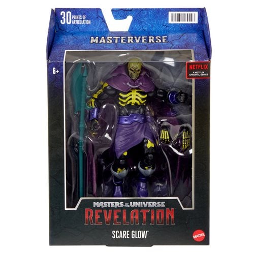 Masters of the Universe MUSCLE Mini-Figures and Masterverse Scare Glow Action Figure Bundle of 7
