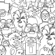 Star Wars Line Sketches (B & W) Peel and Stick Wallpaper