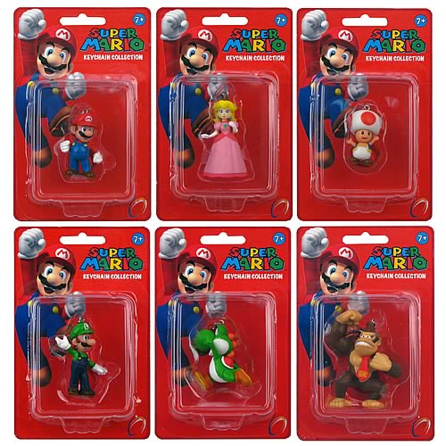 Classic Game Super Mario Bros Keychain Mario Yoshi Figure Key