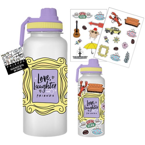 Friends Love Laughter 32 oz. Twist Spout Plastic Bottle with Sticker Set