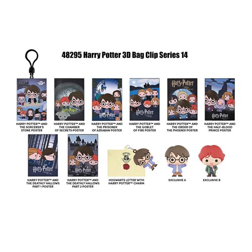 Harry Potter Poster Series 14 3D Foam Bag Clip Display Case of 24