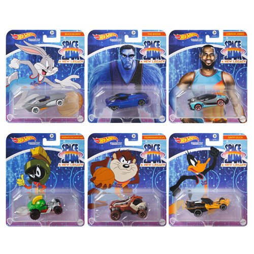Space Jam Hot Wheels Character Car Mix 4 Vehicle Case