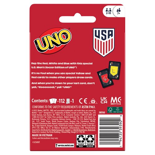 US Men's National Team UNO Card Game