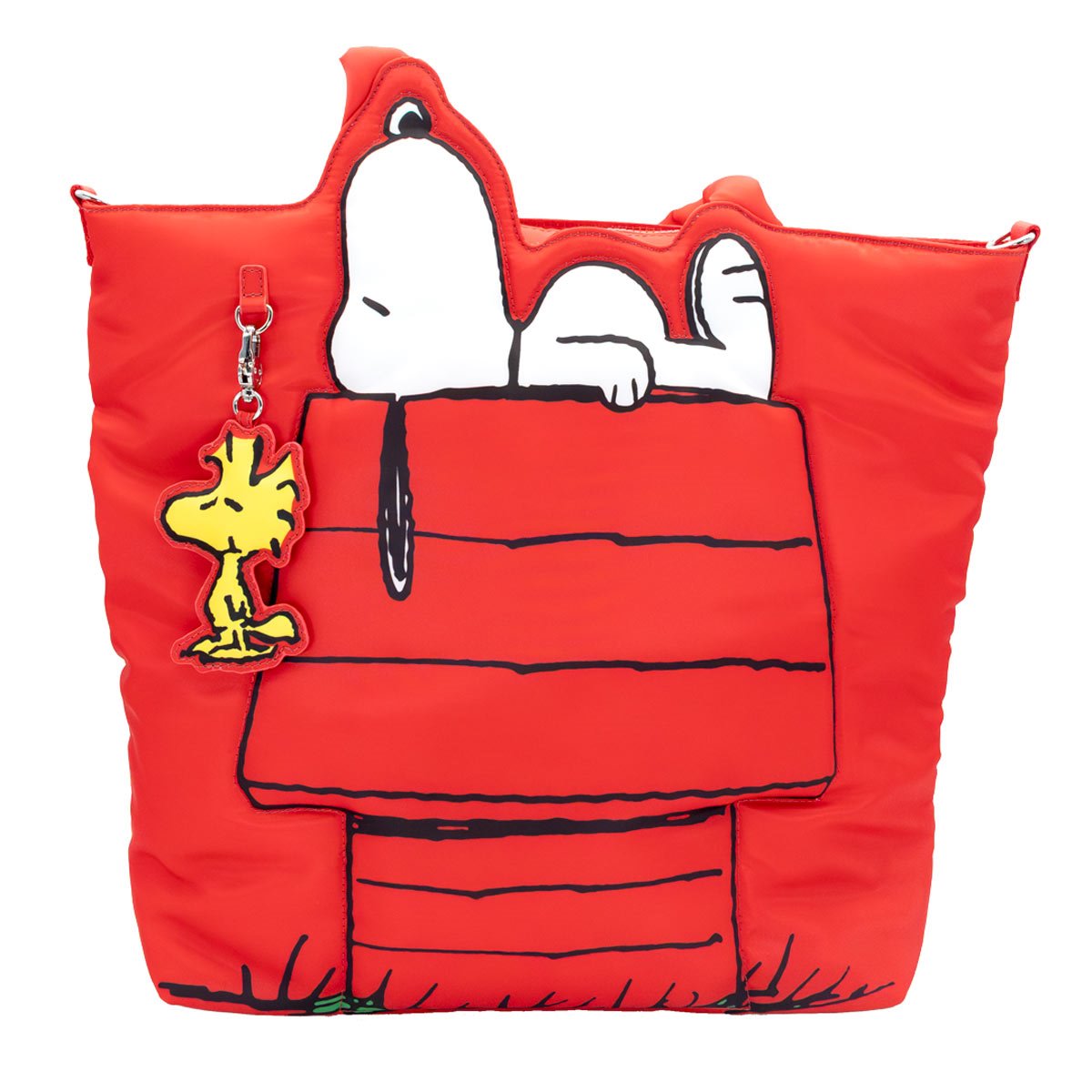 Peanuts Snoopy House Nylon Padded Tote Bag with Bag Charm