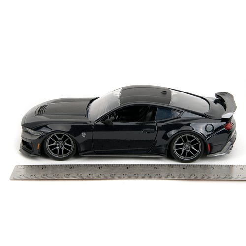 Bigtime Muscle 2024 Glossy Black Ford Mustang Dark Horse 1:24 Scale Die-Cast Metal Vehicle