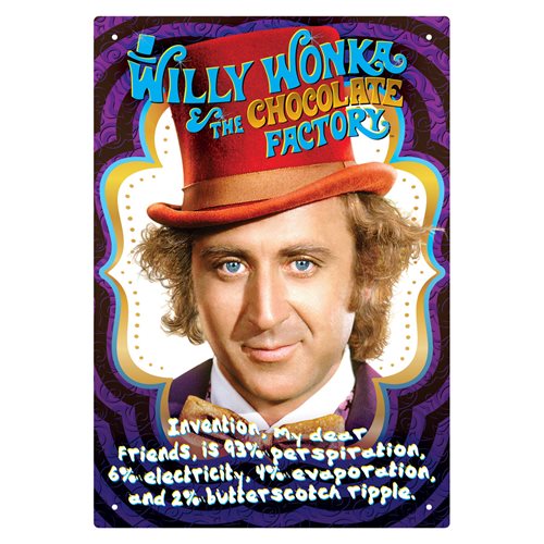 Willy Wonka and the Chocolate Factory Recipe Tin Sign