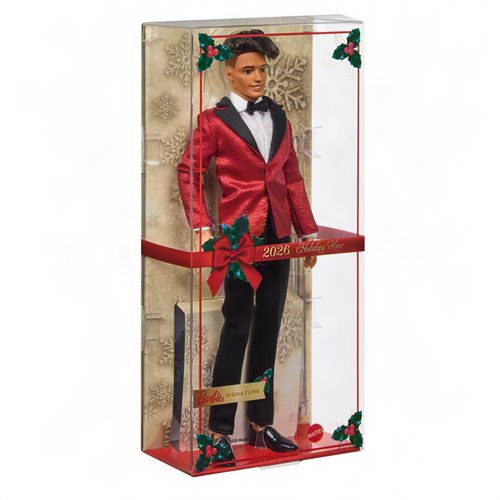 Barbie 2026 Holiday Ken Doll with Dark Brown Hair