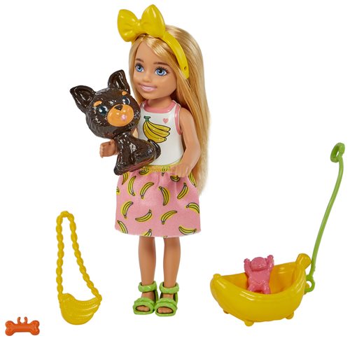 Barbie Banana Chelsea Doll with Pet Puppy