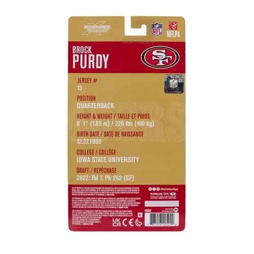 NFL McFarlane's SportsPicks Wave 2 San Francisco 49ers Brock Purdy 6-Inch Action Figure
