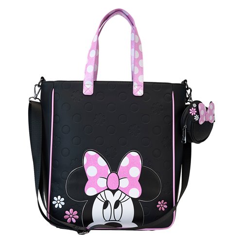 Minnie Mouse Floral Rock The Dots Tote Bag With Coin Bag