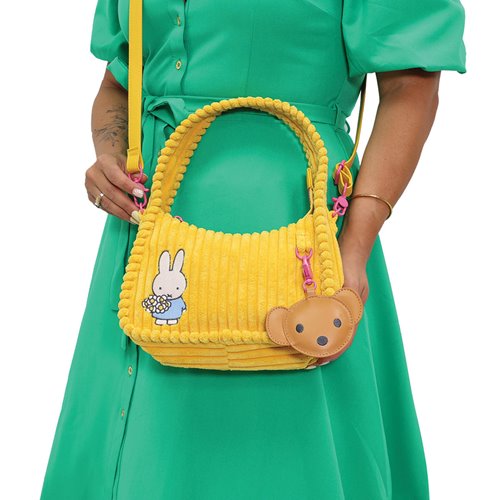 Miffy Corduroy Bagette Crossbody Bag with Bag Charm