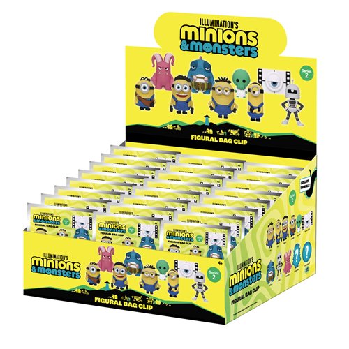 Minions & Monsters Series 2 3D Foam Bag Clip Display Case of 24