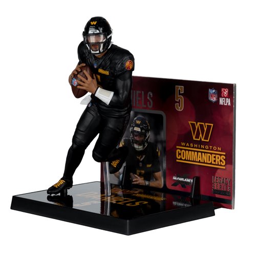 NFL SportsPicks 2025 Washington Commanders Jayden Daniels Alternate Black Uniform 7-Inch Posed Figur