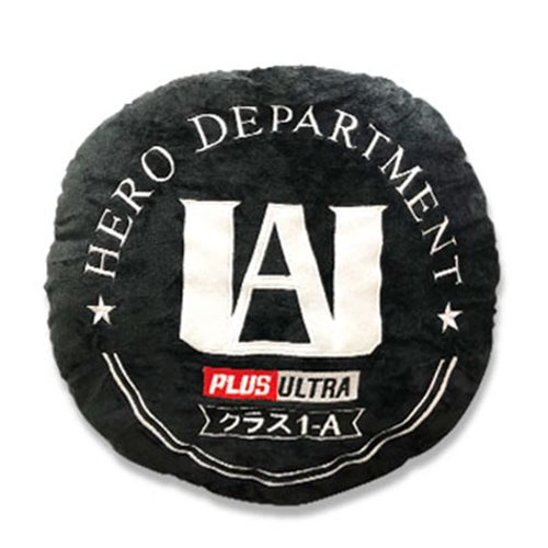 My Hero Academia UA Logo Round Black Throw Pillow