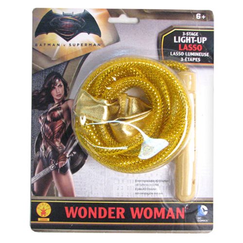 AC266 Wonder Woman Gold Light Up Lasso DC Hero Batman v Superman Costume Weapon 