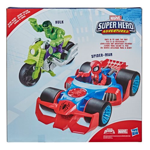 Marvel Super Hero Adventures Hulk and Spider-Man Action Racers