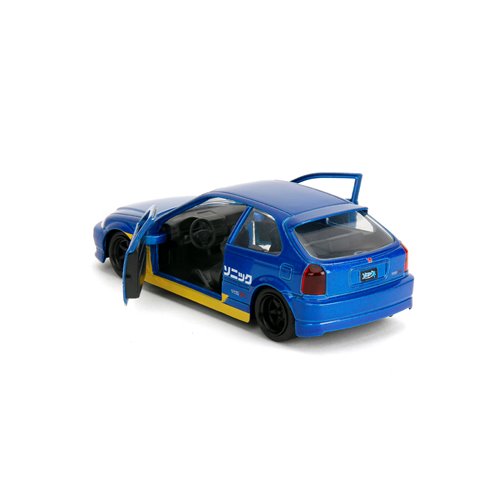Hollywood Rides Sonic the Hedgehog Classic 1997 Honda Civic Type R 1:32 Scale Die-Cast Metal Vehicle
