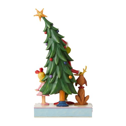 Dr. Seuss The Grinch, Max, and Cindy by Tree Statue by Jim Shore