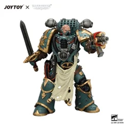 Joy Toy Warhammer Horus Heresy Sons of Horus Maloghurst the Twisted Legion Standard & Bolter 1:18 Sc
