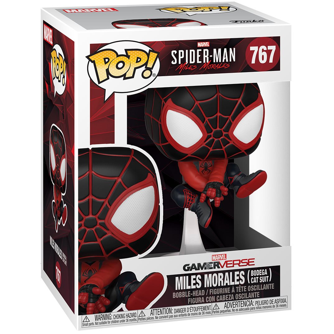 Funko POP Marvel Spiderman Miles Morales Bodega Cat Suit Black