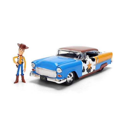Hollywood Rides Toy Story 1955 Chevrolet Bel Air 1:24 Scale Die-Cast Metal Vehicle with Woody Figure