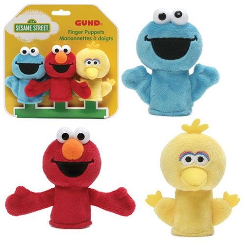 Sesame Street Elmo, Big Bird, and Cookie Monster Finger Puppet Set