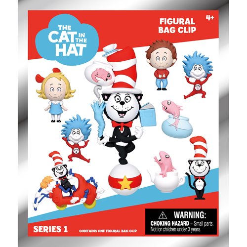 The Cat in the Hat 3D Foam Bag Clip Random 6-Pack