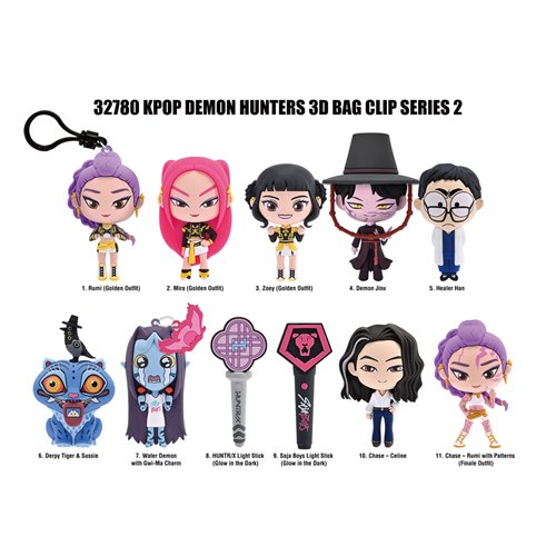 K-Pop Demon Hunters Series 2 3D Foam Bag Clip Display Case of 24