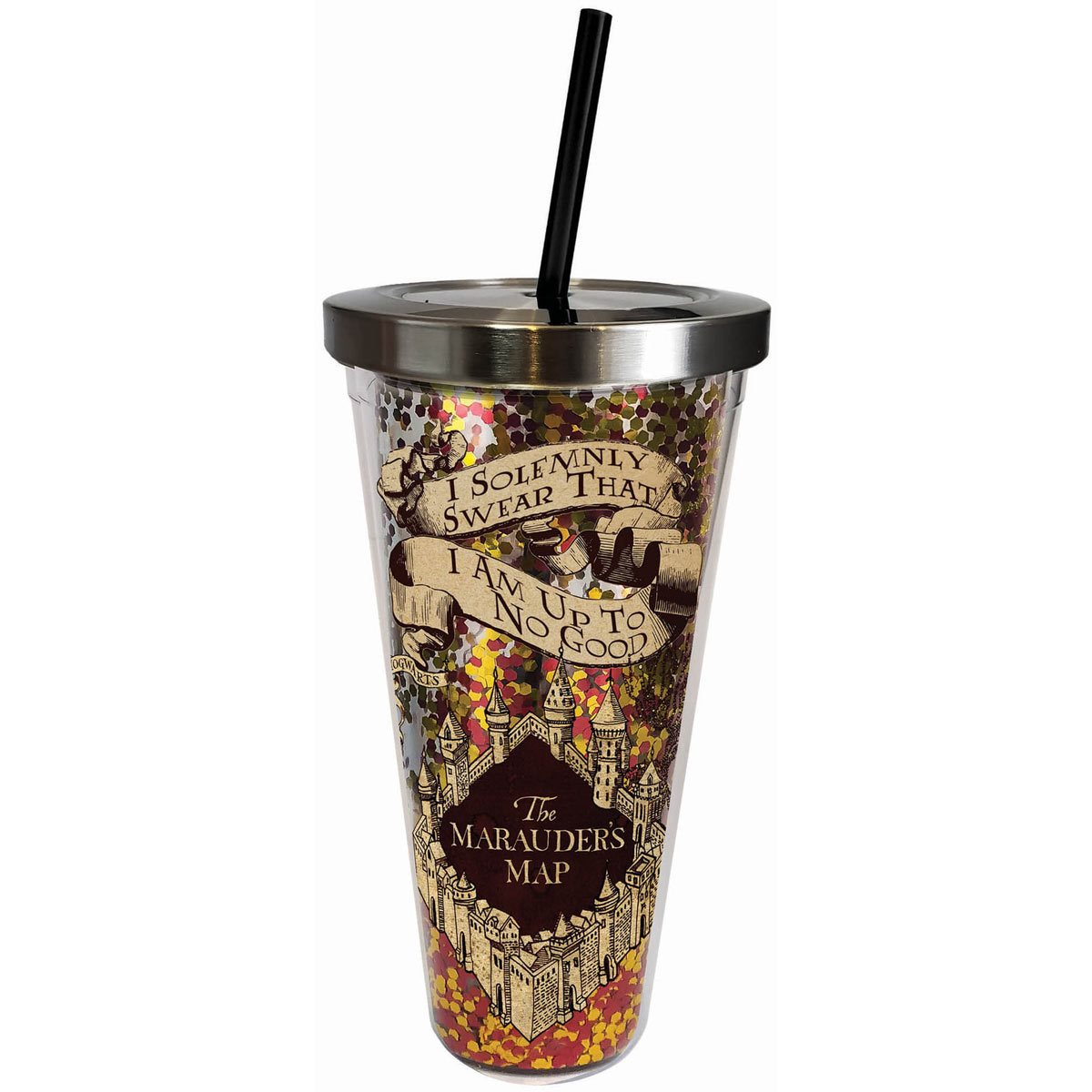 Spoontiques Harry Potter Constellations Foil Cup with Straw, 20 oz