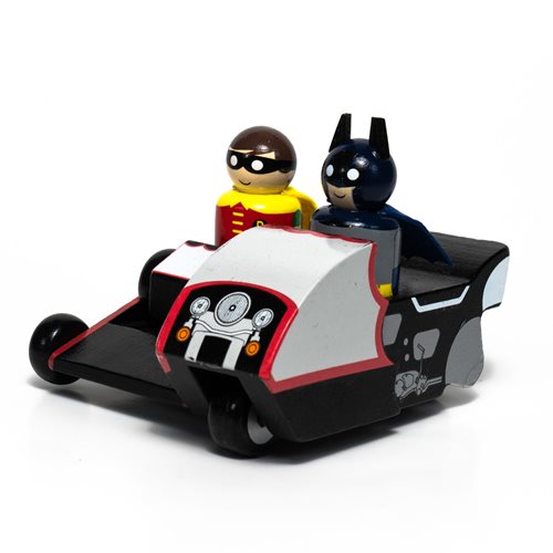 Batman TV Series Original Batcycle with Batman and Robin Wooden Collectible Pin Mates Set - Conventi