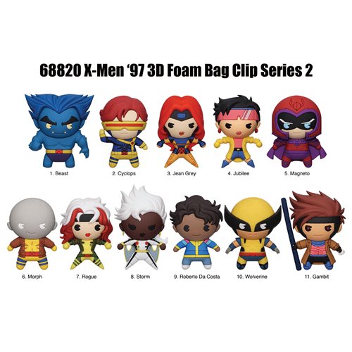 X-Men '97 Series 2 3D Foam Bag Clip Random 6-Pack