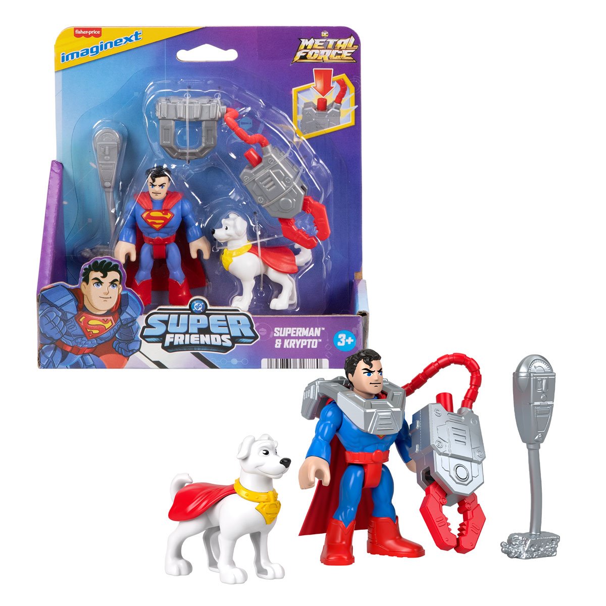 DC Super Friends Metal Force Imaginext Basic Action Figure Case of 4
