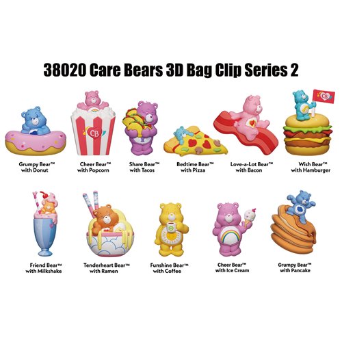 Care Bear Series 2 3D Foam Bag Clip Random 6-Pack