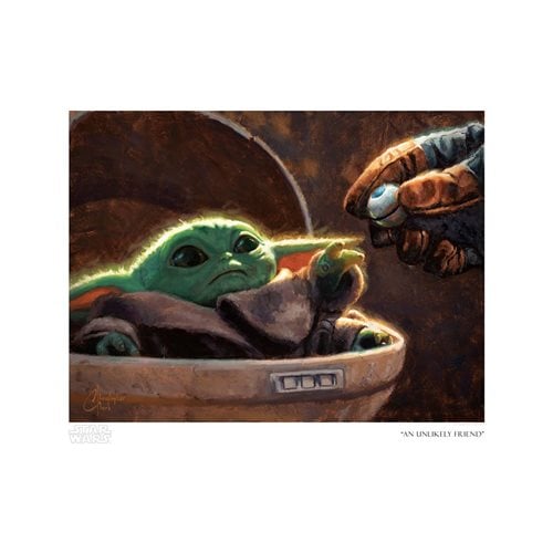 Star Wars: The Mandalorian An Unlikely Friend by Christopher Clark Paper Giclee Art Print