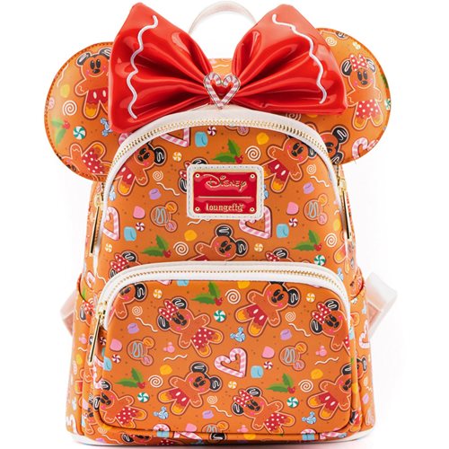 Disney Gingerbread Mickey and Minnie Mouse Mini-Backpack and Ears Headband Set