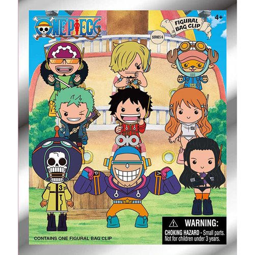 One Piece Series 6 3D Foam Bag Clip Display Case of 24