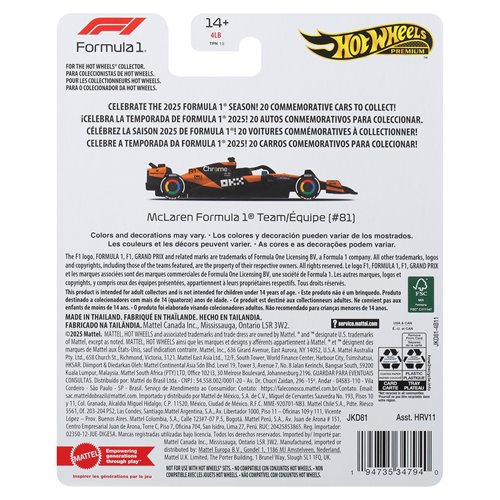 Hot Wheels Formula 1 2026 Mix 2 Vehicle Case of 8