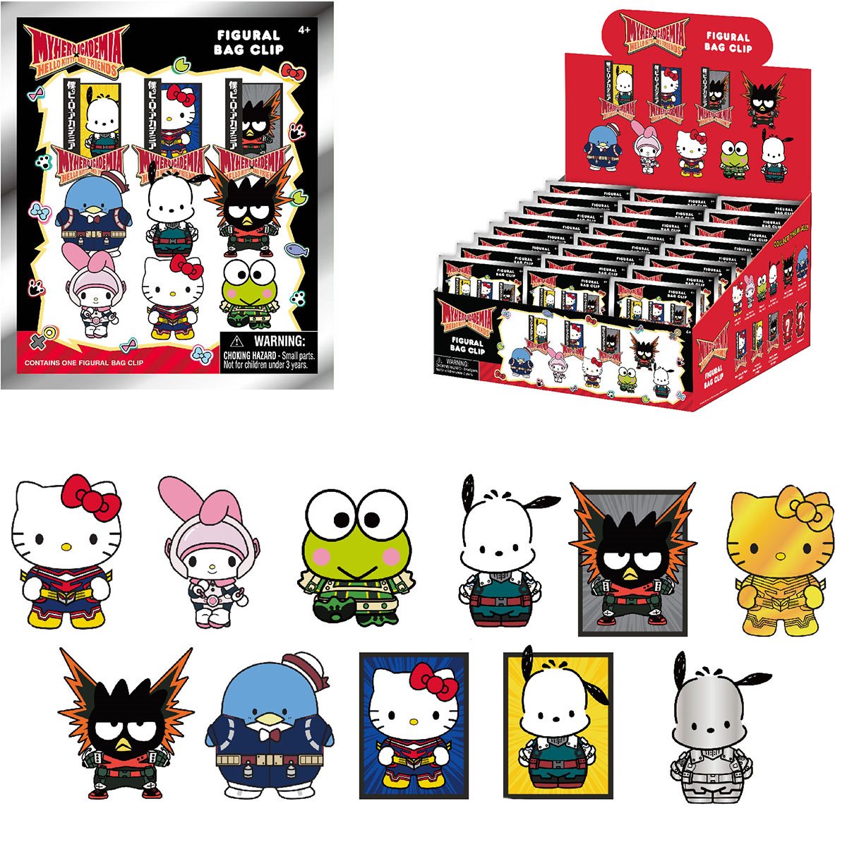 Hello Kitty x My Hero Academia 3D Bag Clip Random 6-Pack