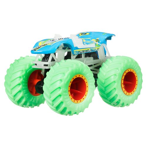 Hot Wheels Monster Trucks Glow-in-the-Dark 1:64 Scale Vehicle 2024 Mix 1 Case of 6
