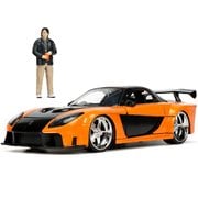 Hollywood Rides Fast and Furious Mazda RX-7 Widebody 1:24 Scale Die-Cast Metal Vehicle with Han Figure