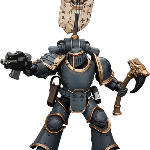 Joy Toy Warhammer 40,000 Space Wolves Grey Slayer Pack with Legion Vexilla 1:18 Scale Action Figure