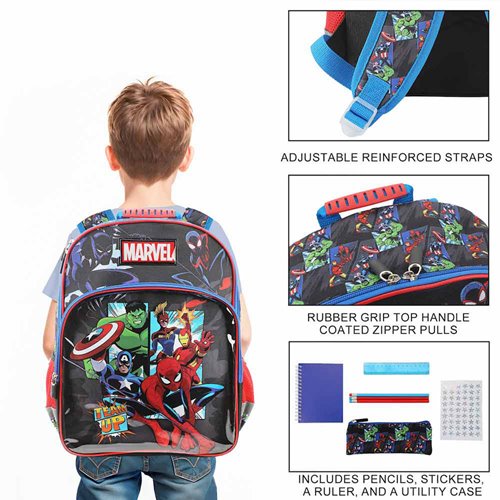 Marvel Universe Team Up Youth Backpack 6-Piece Set
